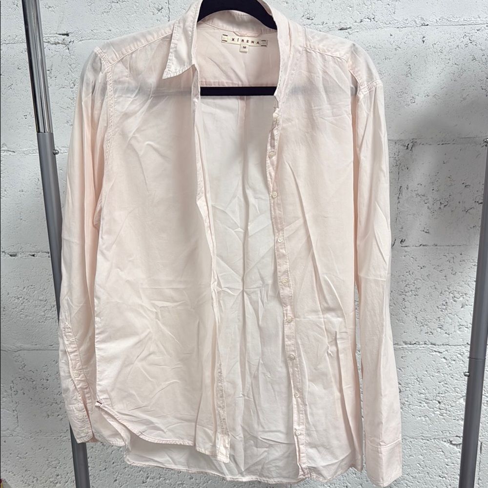 XiRENA Light Pink Button Down - Long Sleeve - Size Medium Oversized Shirt - NWOT